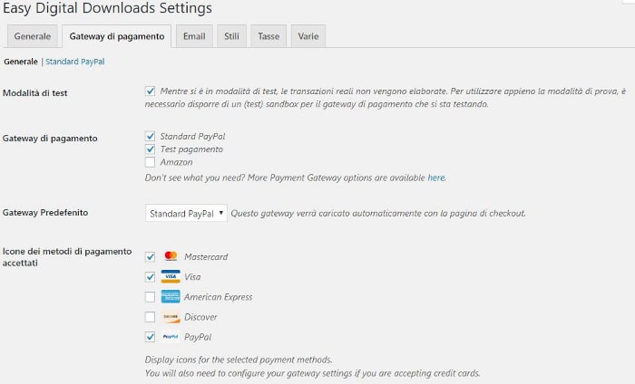 Easy Digital Download - gateway di pagamento