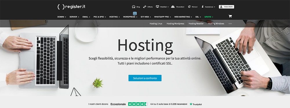 Register Hosting - Spazio web - Miglior web hosting italiano