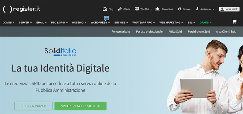 Registrazione codice Spid Italia - Identità Digitale