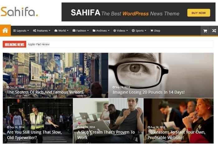 Tema Sahifa per WordPress