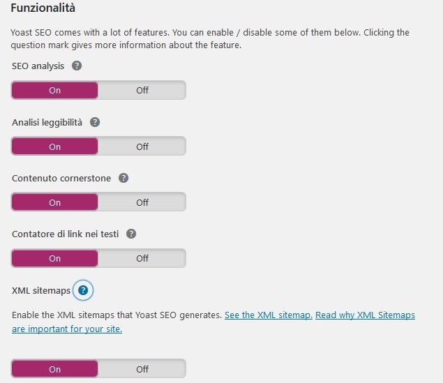 attivare sitemap con Yoast