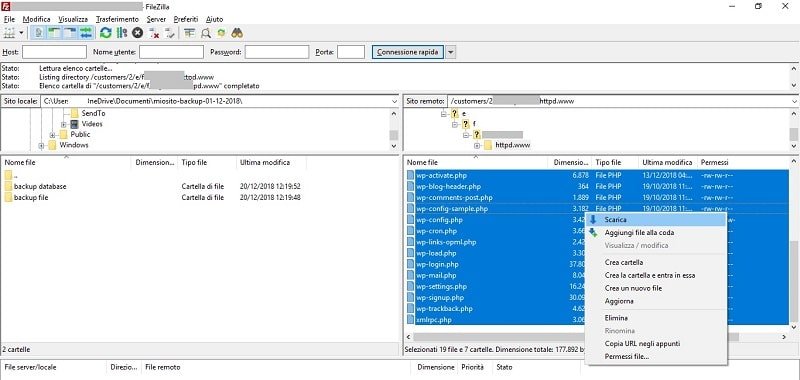 Come fare il backup dei file con FileZilla