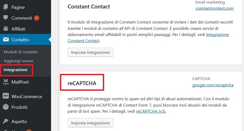 Contact Form 7 ReCaptcha