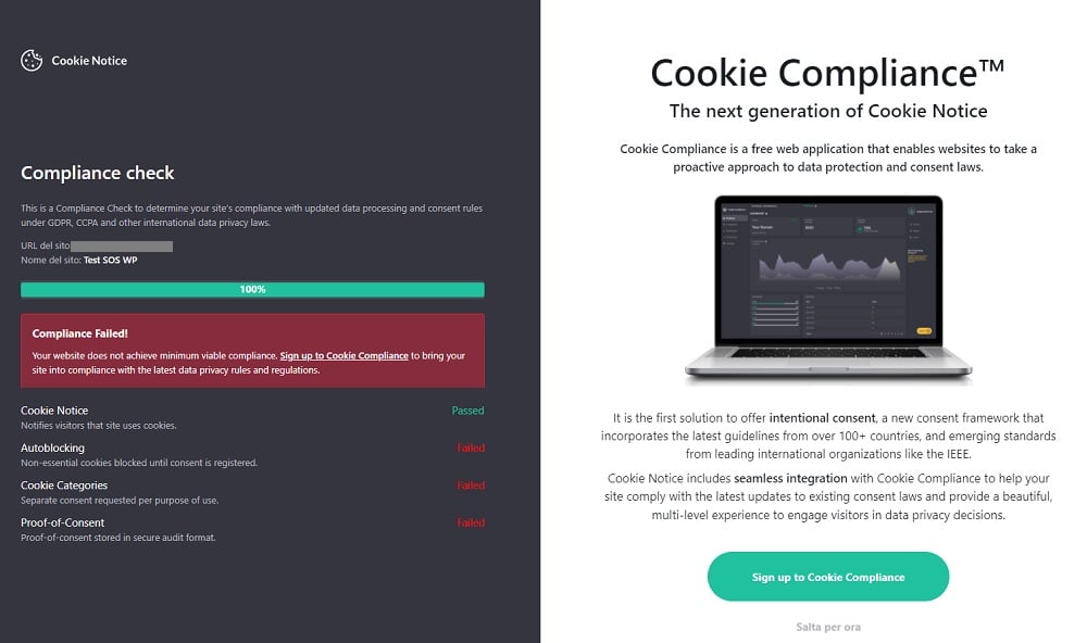 Cookie Compliance analisi