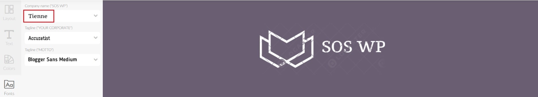 Tipografia logo - caratteri serif