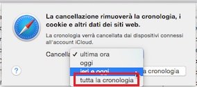 Cancellare cache su Safari