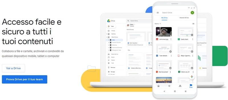 Call to action di Google Drive