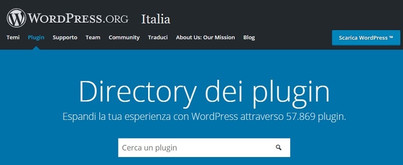 Directory dei Plugin di WordPress