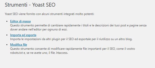 Modificare file htaccess con Yoast SEO