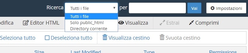 file manager ricerca