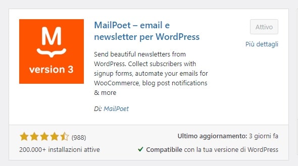 MailPoet plugin