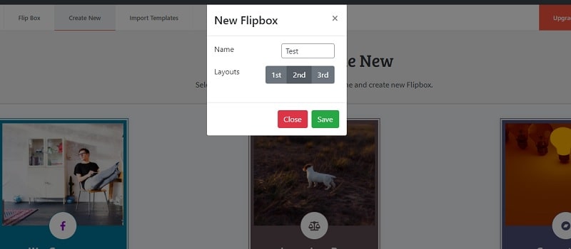 Crea nuovo flipbox