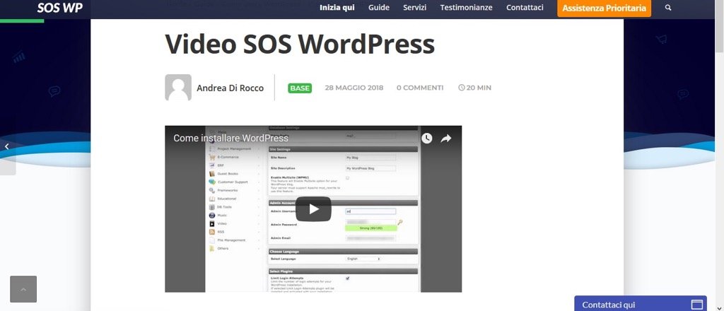 Mettere video YouTube su WordPress