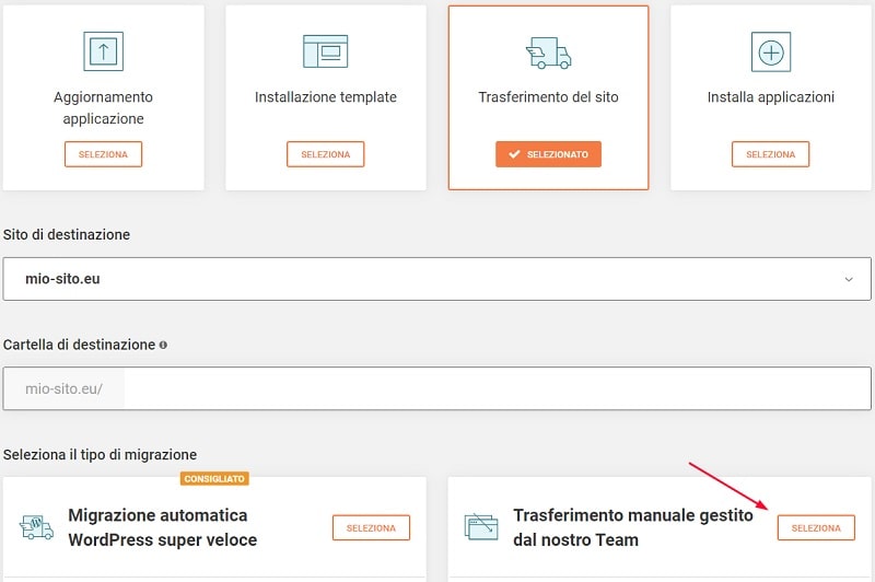 Richiesta trasferimento manuale del dominio e del sito WordPress su SiteGround