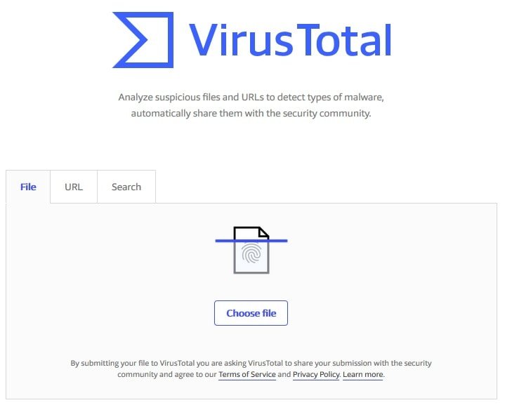Virus total scanner