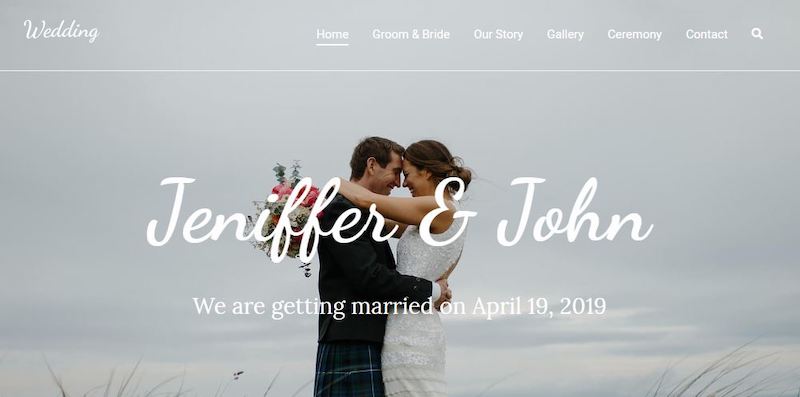 Wedding website example
