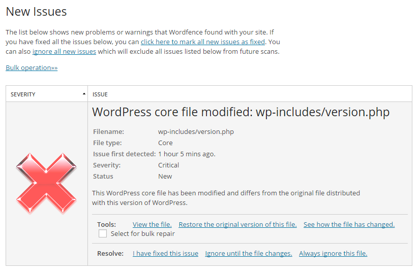 wordfence security scan