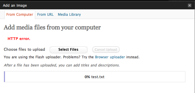 errore HTTP quando carichi immagini su WordPress